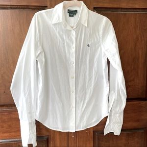 Ralph Lauren White Poplin French Cuff Button Up Shirt S